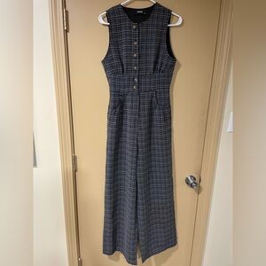 Cider Black and White Checkered Maxi Dress